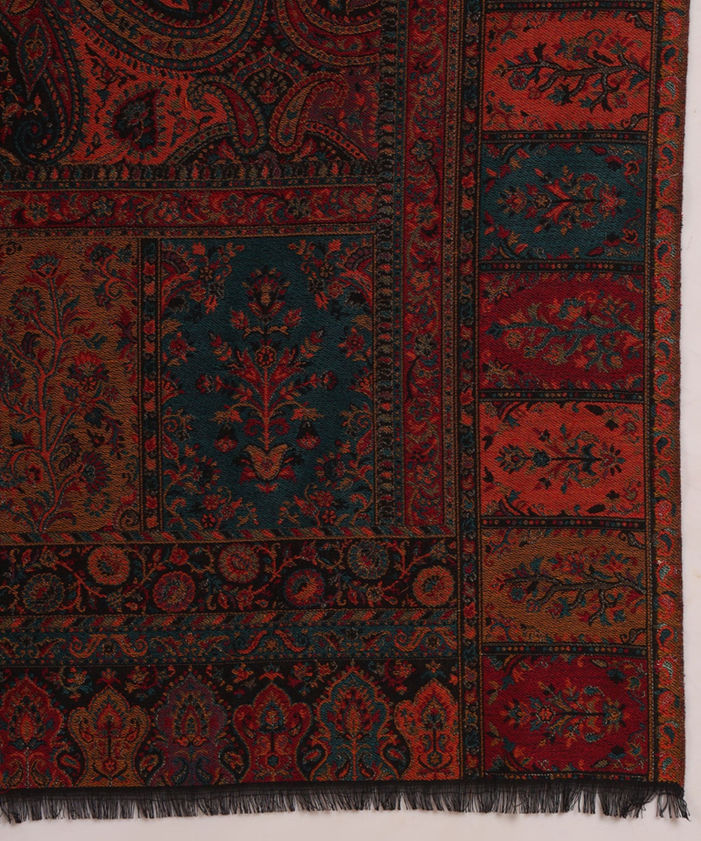 Kanidar- Super Wool Carpet Kashmiri Kani Jama With Shimmer Touch of Zari