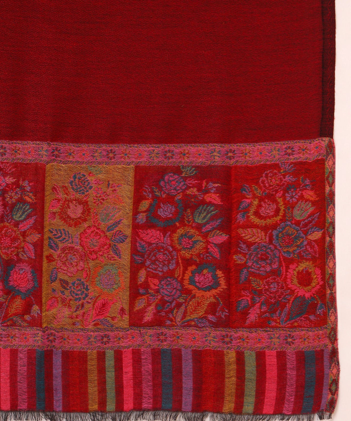 Kanidar- Women's Reversible Kashmiri Antique Weave Palla With one side Zari Touch