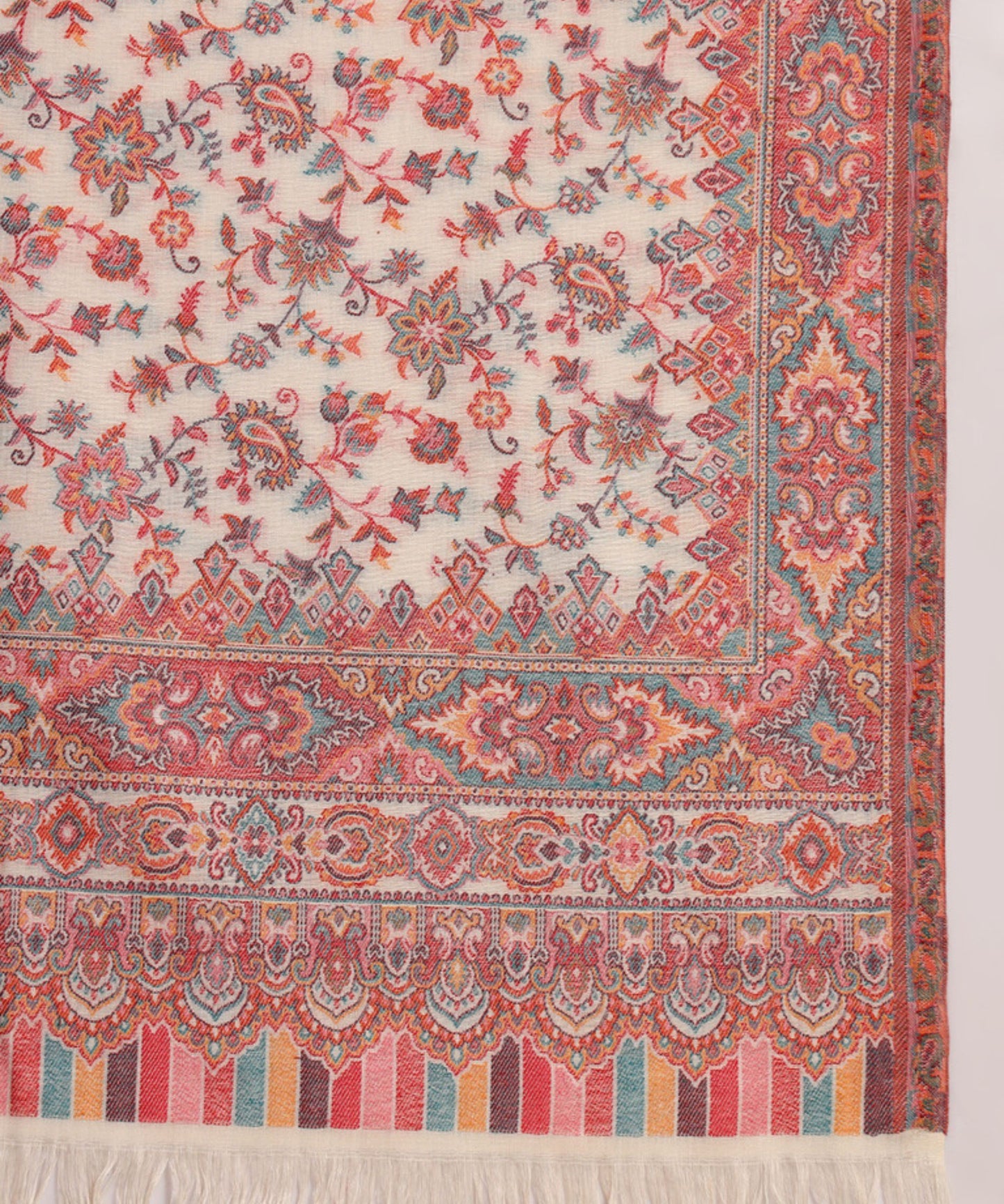 Kanidar- Women's Kashmiri Kani Sangeen Multi Flower Jama