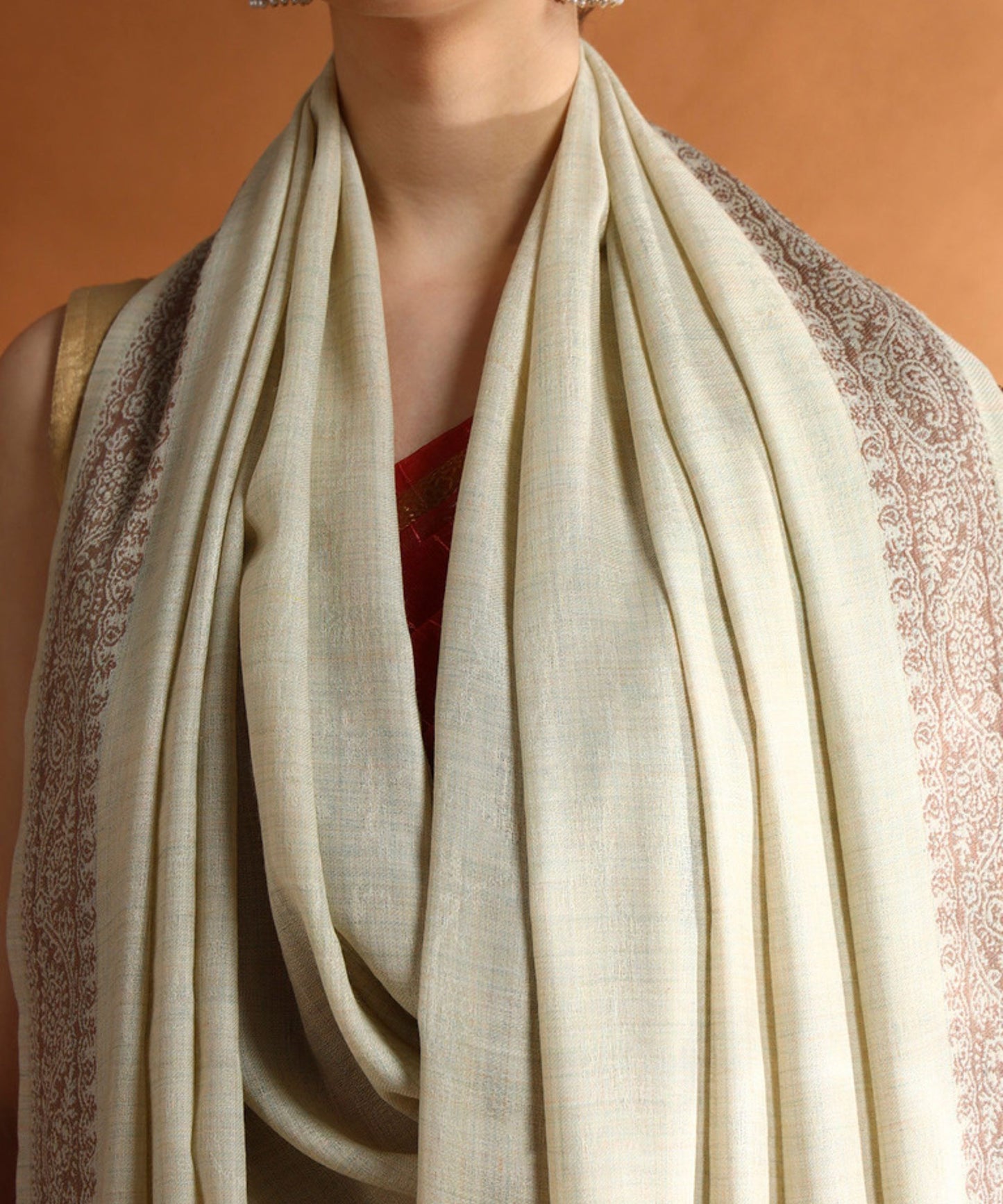 Kanidar- Women's Wool Blend Amby Phool Traditional Dour Dar (100*200 cm)