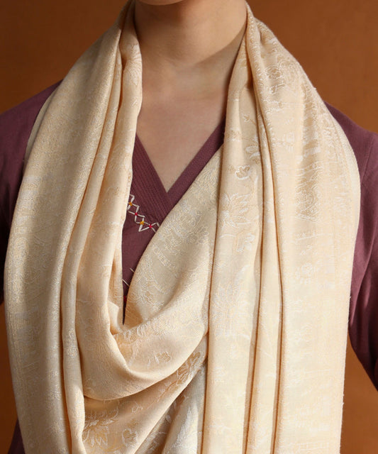 Kanidar- Beige Self Silken Softy Stole