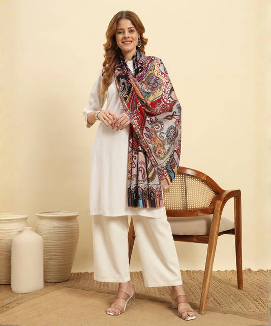Kanidar- Any Time Classical, Paisely Multi Colour Stole