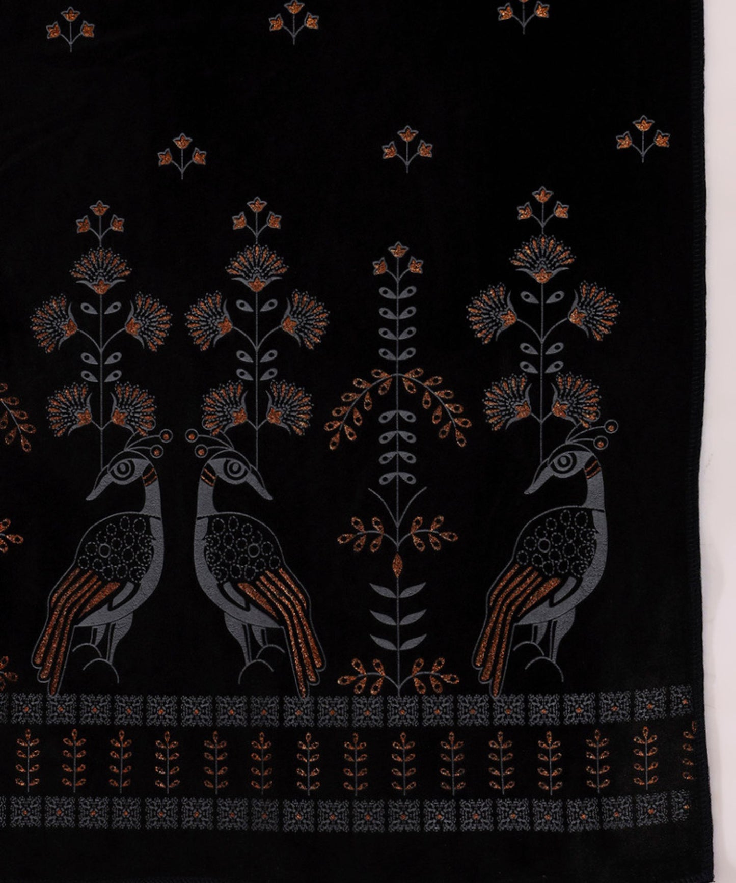 Kanidar- Women's Velvet Peacock Elegant Party Wear Stole