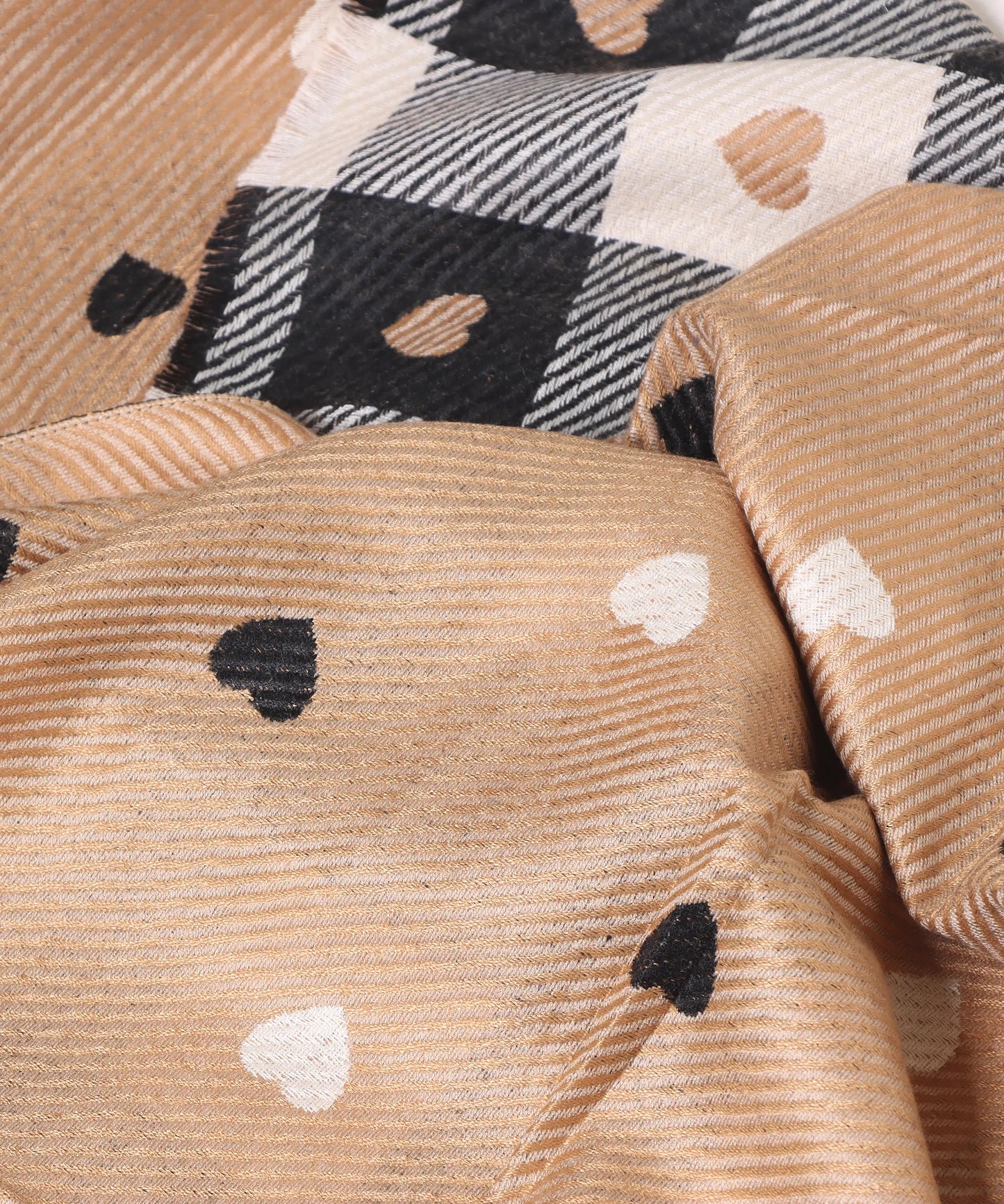 Kanidar - Girl's Super Soft Reversible Love Symbol Stole |Wrap (Size: 68*190 cm)