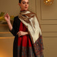 Kanidar- Rversible Mughal Palla Stole With one Side Shimmer and One side Wool
