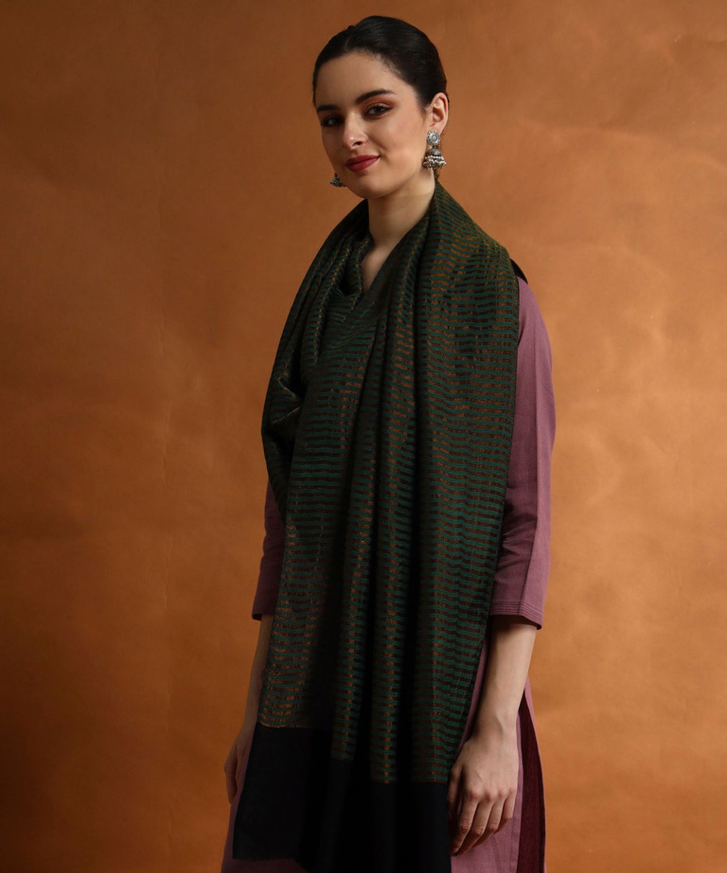 Kanidar- Women's Fine Wool Ethnic Zari Stripes|A Superior Wrap Free Special Box