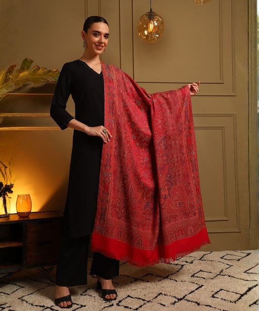 Kanidar- Women's Super Fine, Jacquard Faux Pashmina