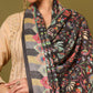 Kanidar- Women's kalamkari Print with Lehar Palla and Leaf Border