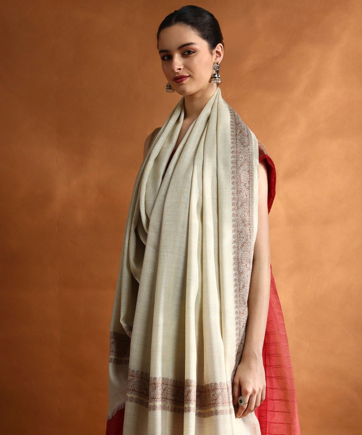 Kanidar- Women's  Wool Blend Amby Phool Traditional Dour Dar (100*200 cm)