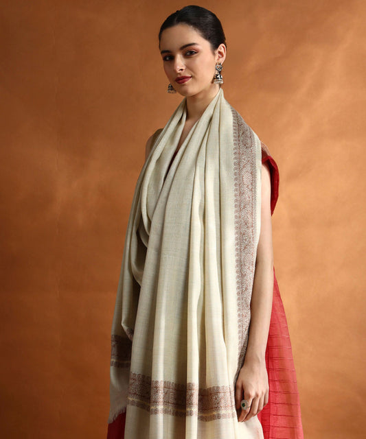 Kanidar- Women's  Wool Blend Amby Phool Traditional Dour Dar (100*200 cm)