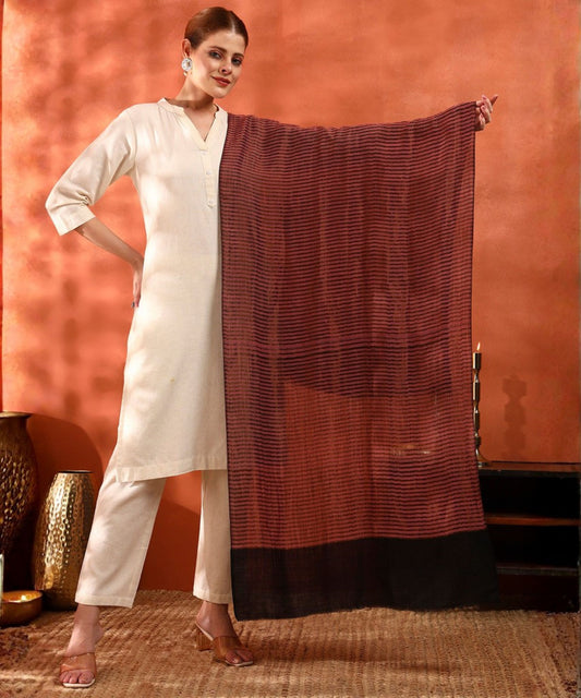 Kanidar- Women's Fine Wool Ethnic Zari Stripes|A Superior Wrap Free Special Box