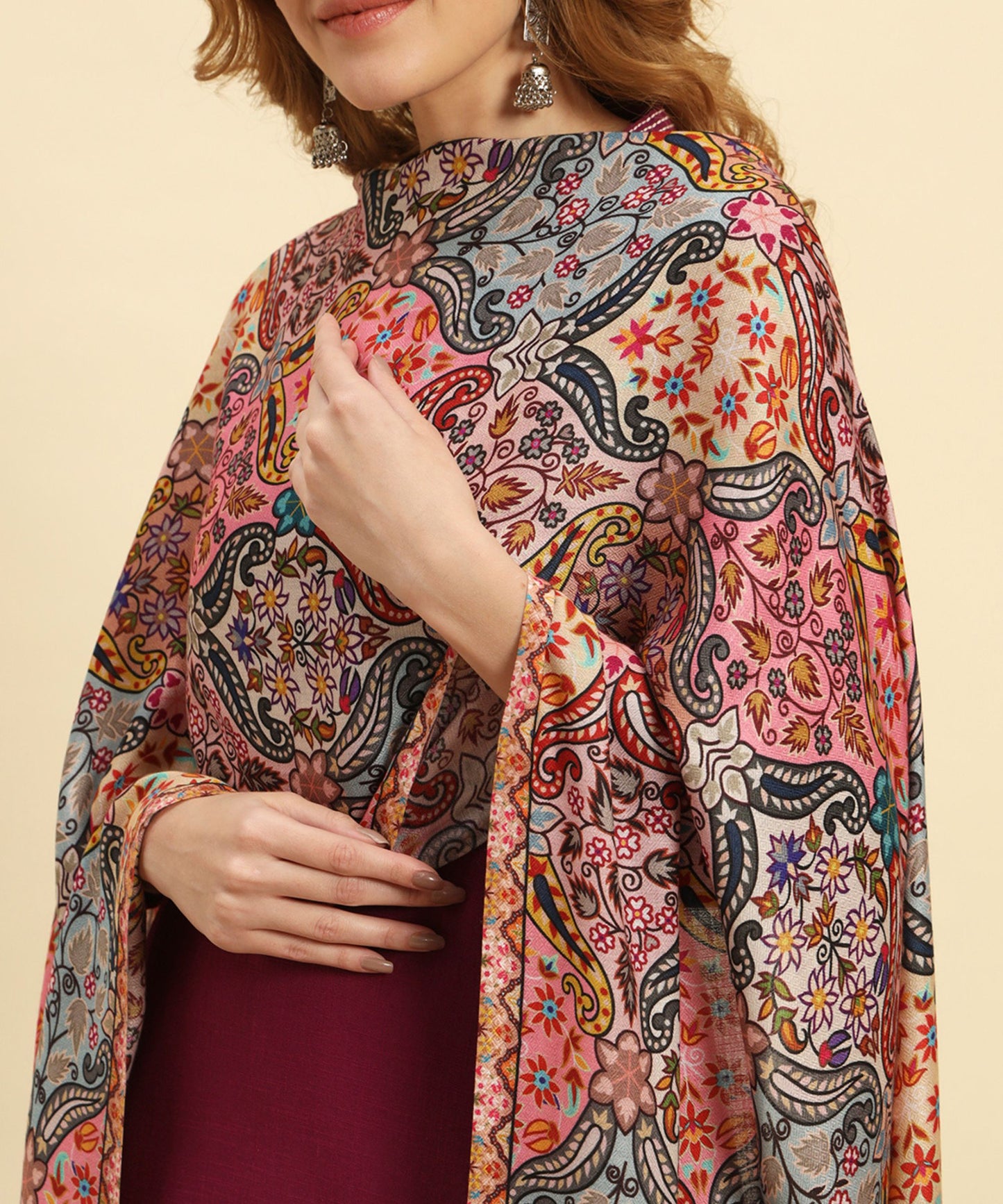 Kanidar- Kashmiri Multi Buty Party Wear Stole