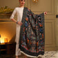 Kanidar- Pure  Wool Bird Garden Designer Shawl For Special Occassions