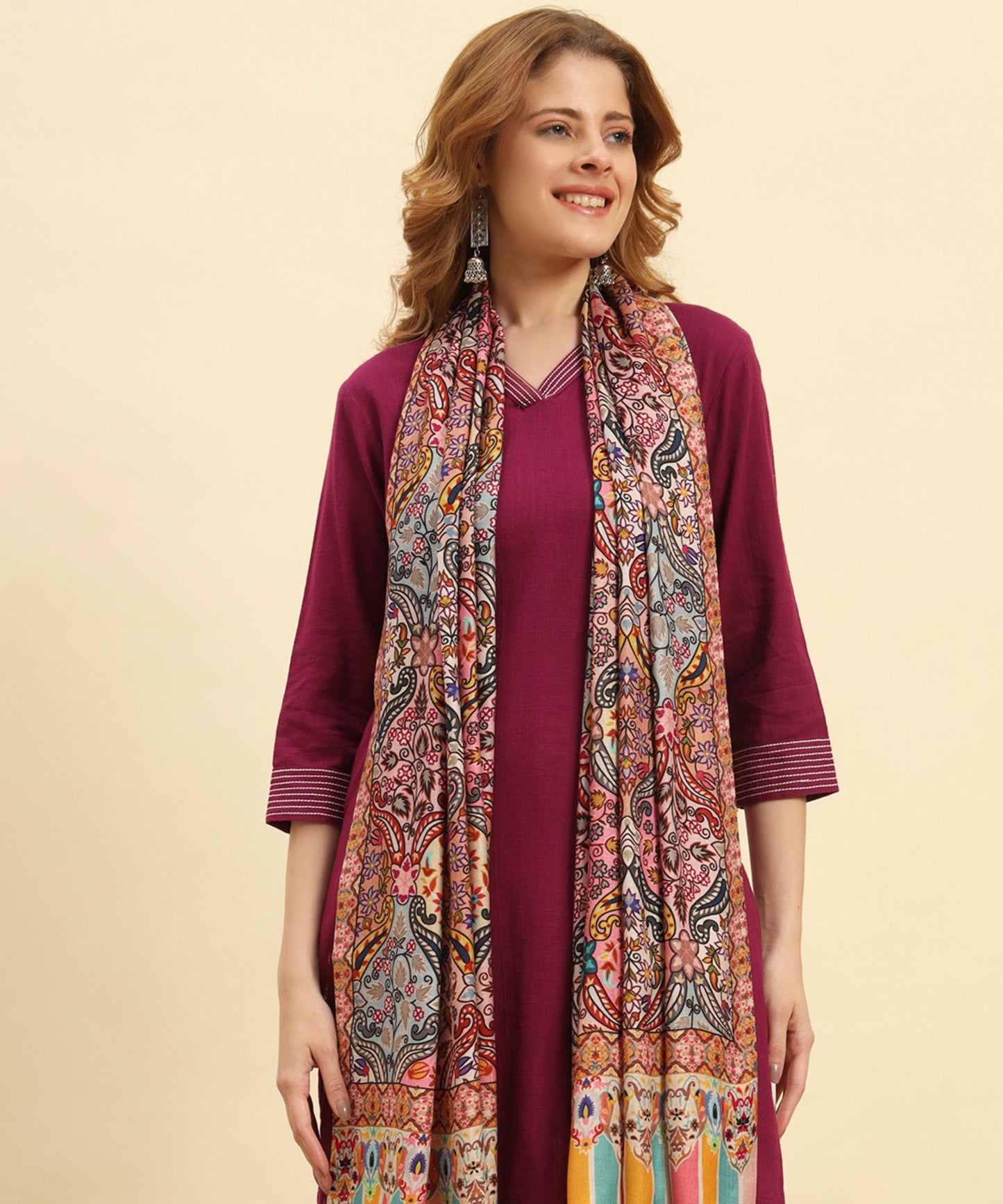 Kanidar- Kashmiri Multi Buty Party Wear Stole