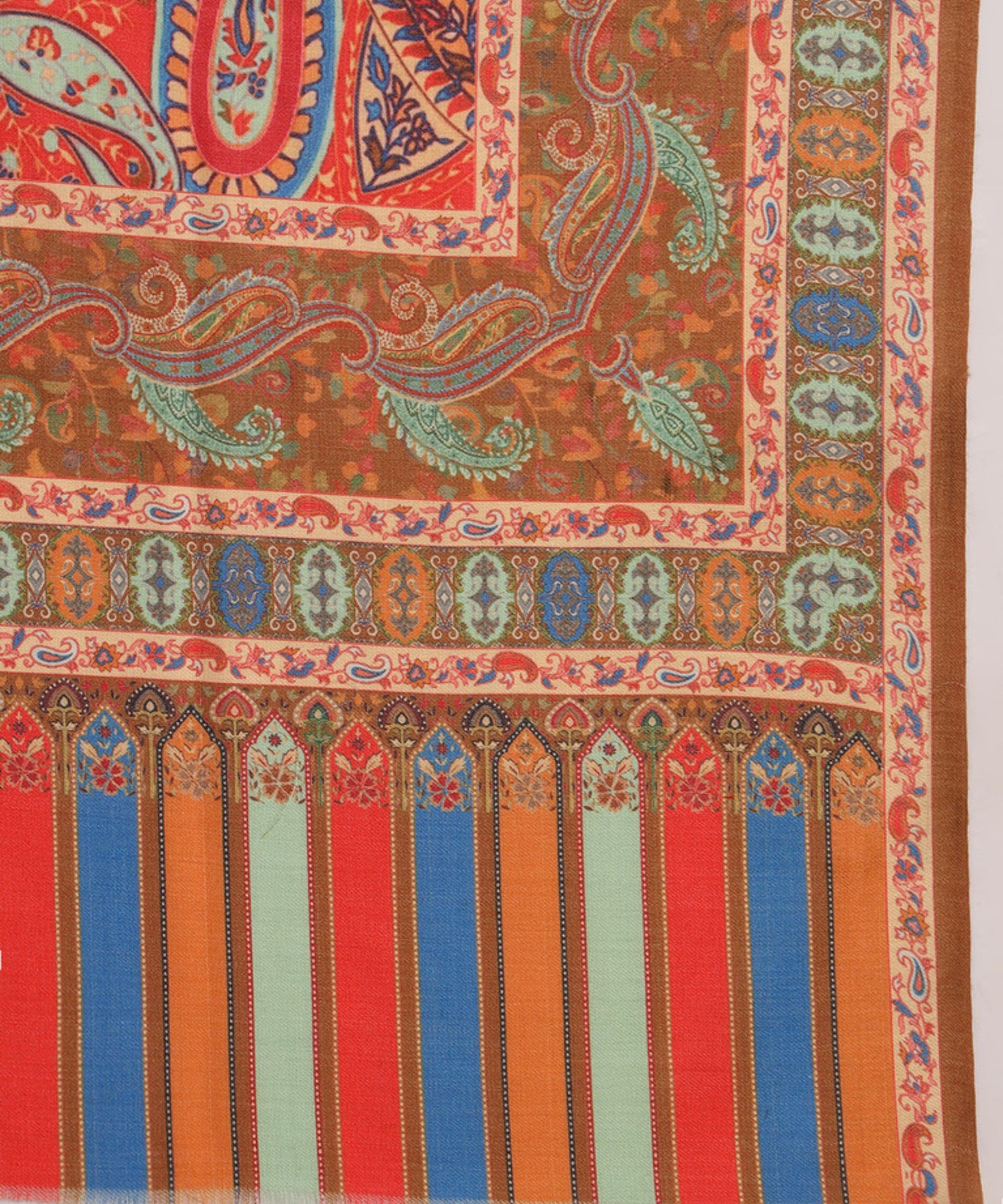 Kanidar- Women's Super Wool kalamkari Printed Cape| Shawl