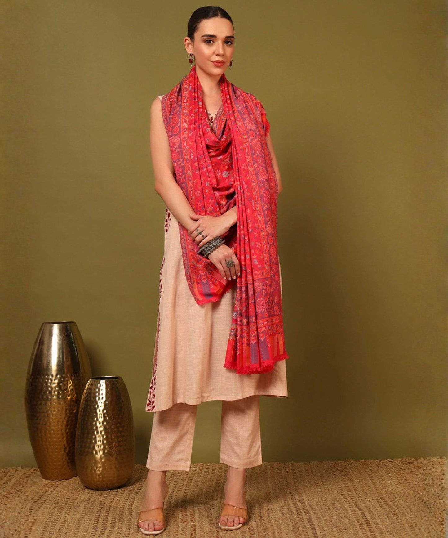 Kanidar - Women's Kasmiri Weave, Floral Kani Palla Jall