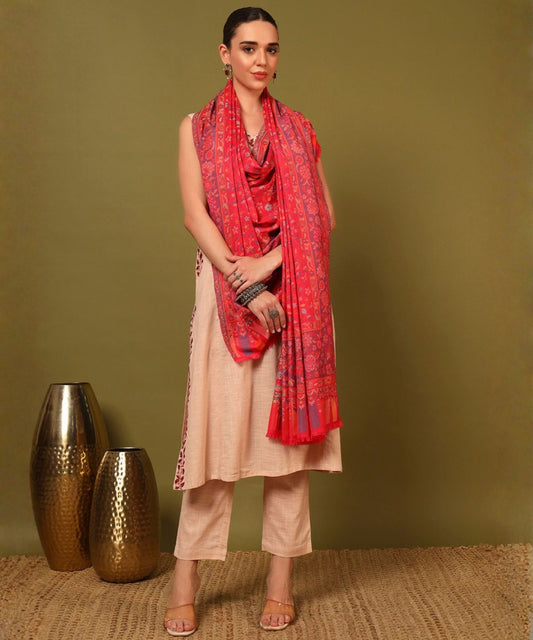 Kanidar - Women's Kasmiri Weave, Floral Kani Palla Jall