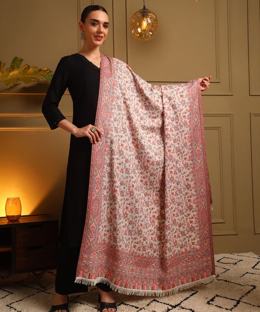Kanidar- Women's Kashmiri Kani Sangeen Multi Flower Jama