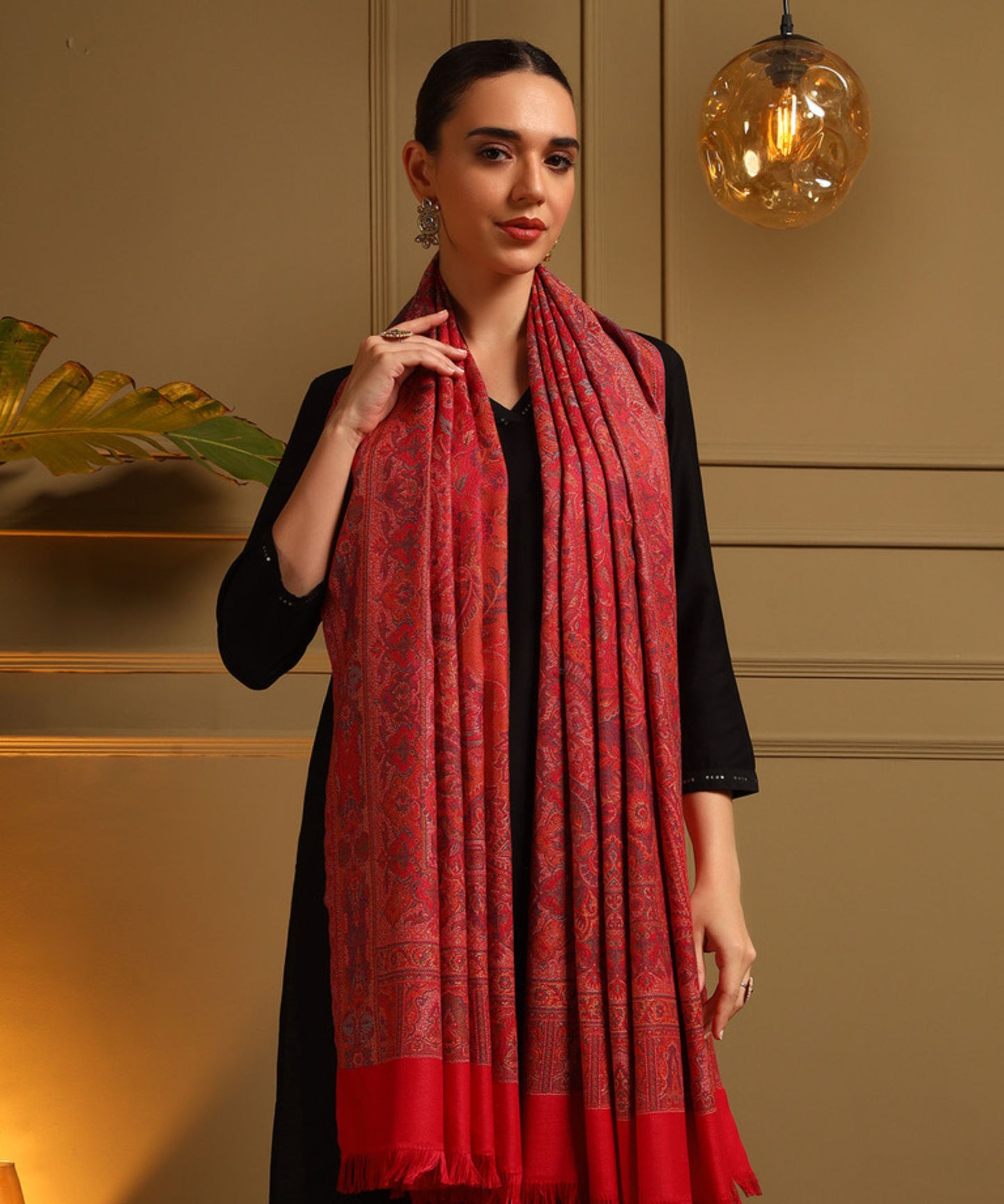 Kanidar- Women's Super Fine, Jacquard Faux Pashmina