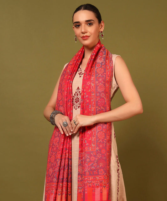 Kanidar - Women's Kasmiri Weave, Floral Kani Palla Jall