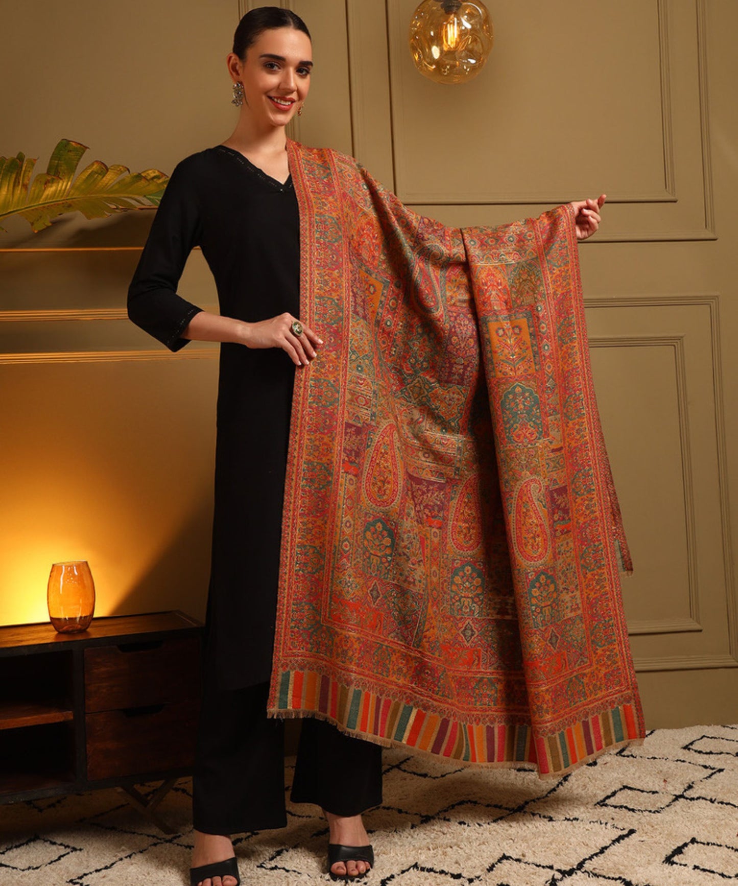 Kanidar- Women's Zari wool, Sangeen Gulfam Jama