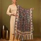 Kanidar- Women's kalamkari Print with Lehar Palla and Leaf Border