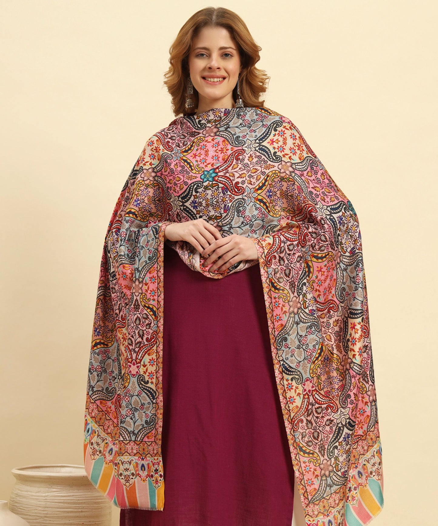 Kanidar- Kashmiri Multi Buty Party Wear Stole