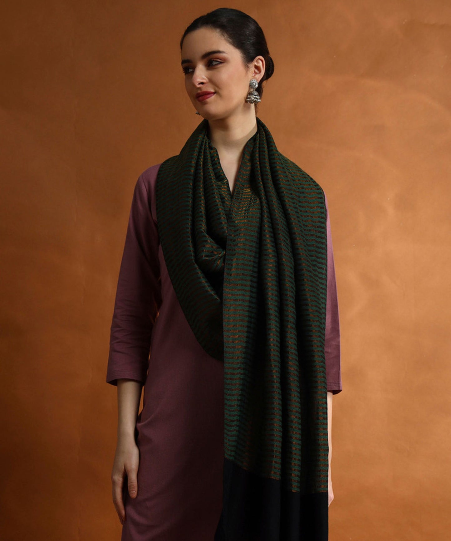 Kanidar- Women's Fine Wool Ethnic Zari Stripes|A Superior Wrap Free Special Box