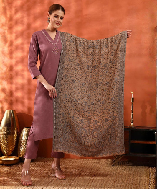 Kanidar- Fine Wool Special Pashmina Touch|Traditonal  Sangeen Paisely Palla Stole