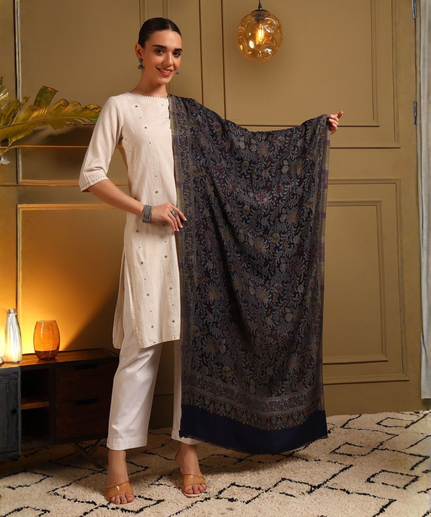 Kanidar- Soft Multi Colour Flower Jall