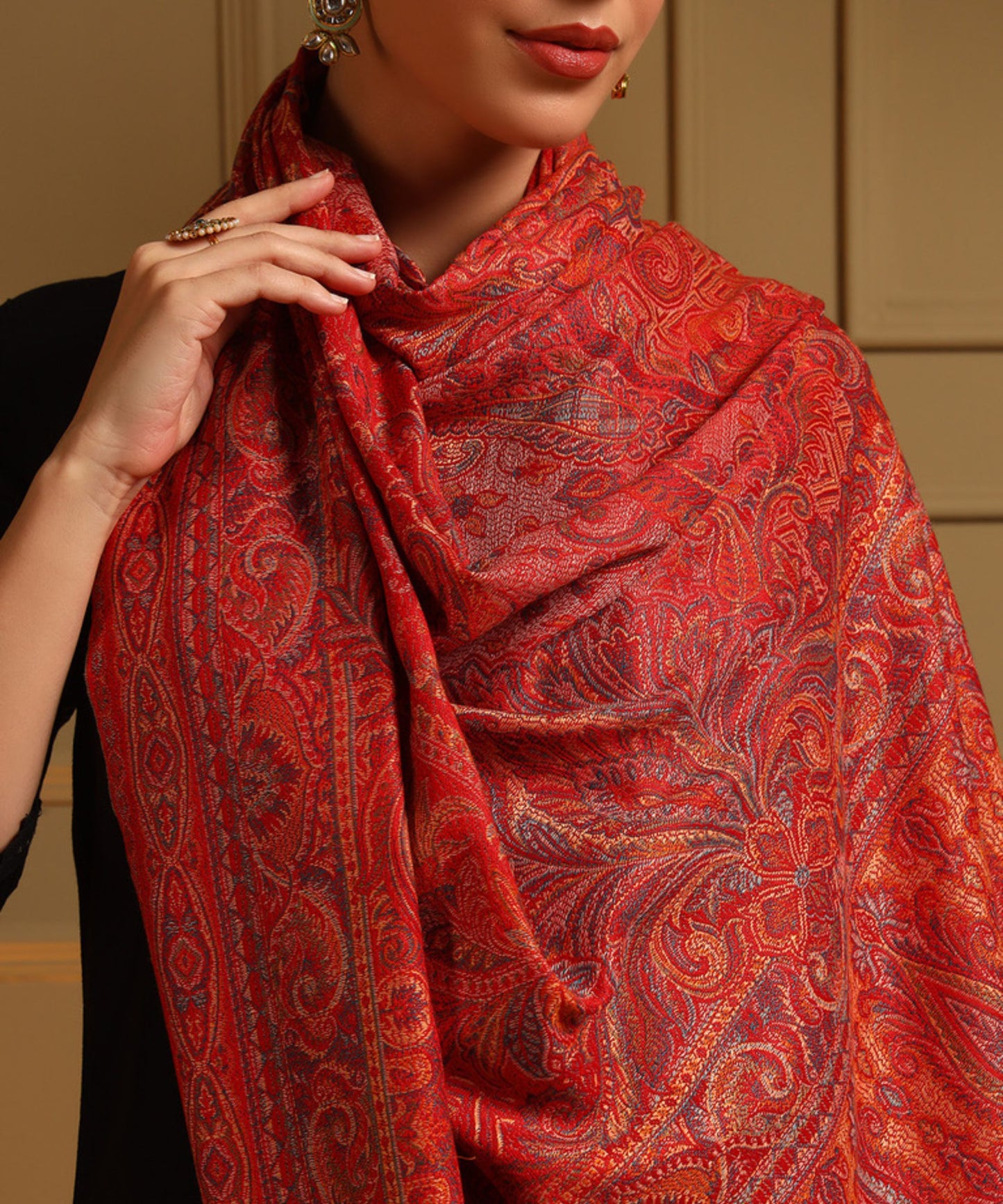 Kanidar- Women's Super Fine, Jacquard Faux Pashmina