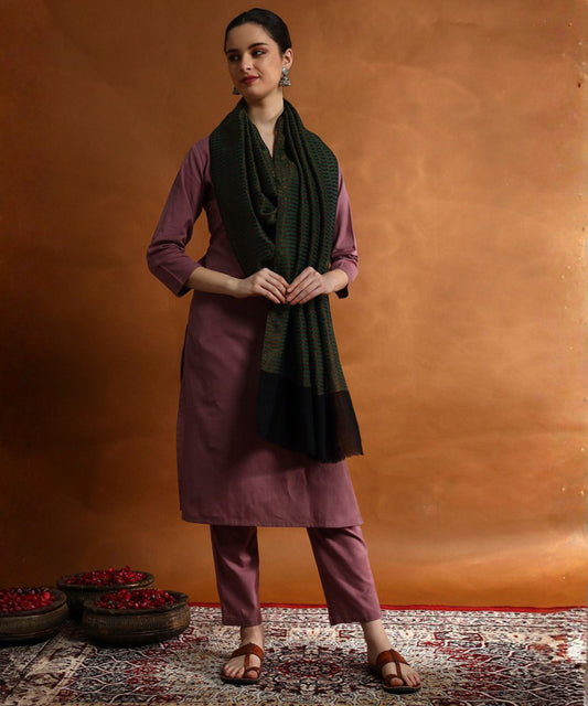 Kanidar- Women's Fine Wool Ethnic Zari Stripes|A Superior Wrap Free Special Box