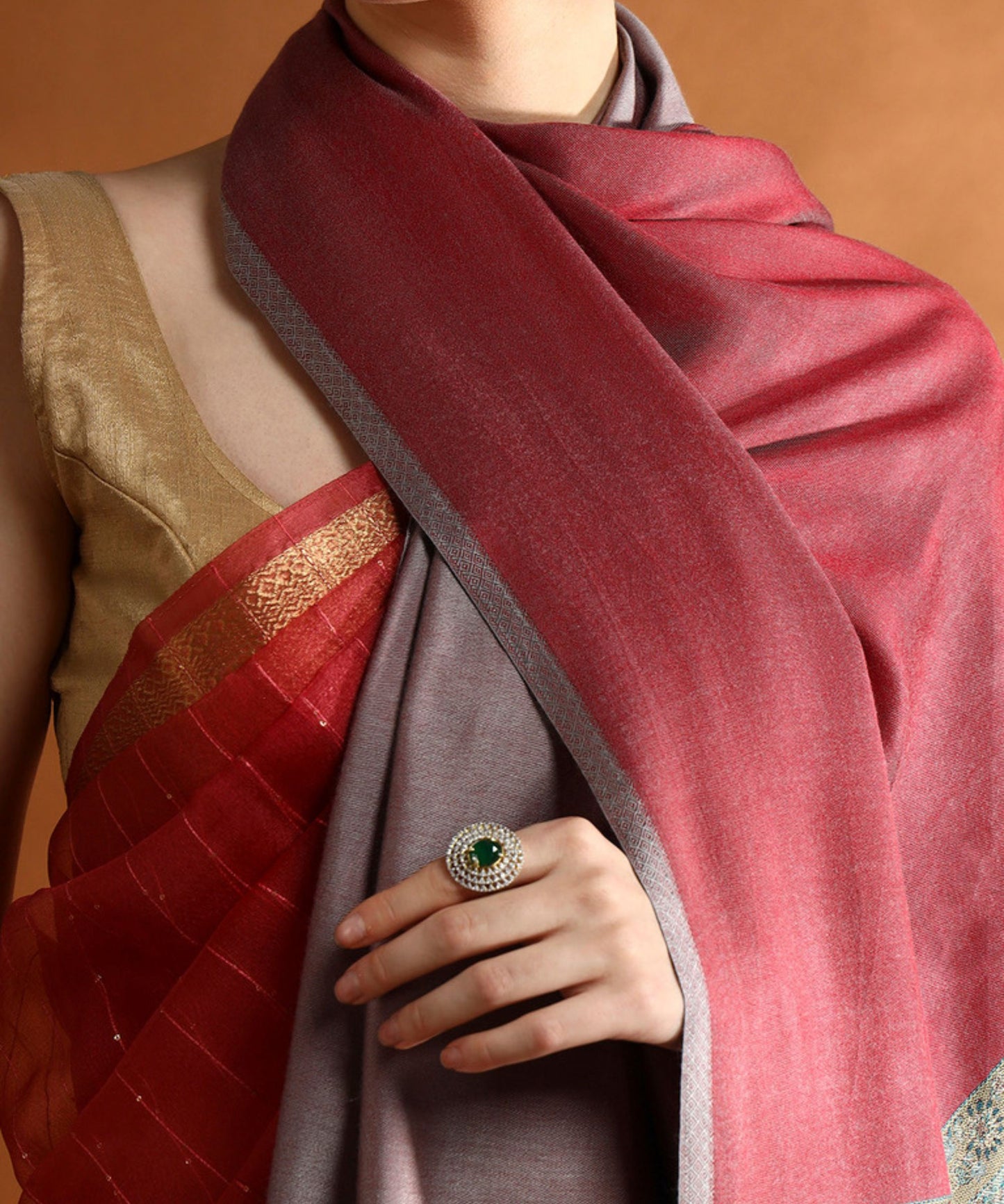 Kanidar- Women's  Silken Touch Reversible Paisely Palla Stole (70*195 cm)bSpecial Gifting Box Free