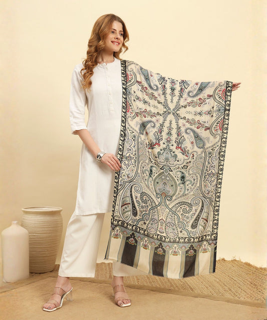 Kanidar- Soothing Beige and Grey Antique Cape