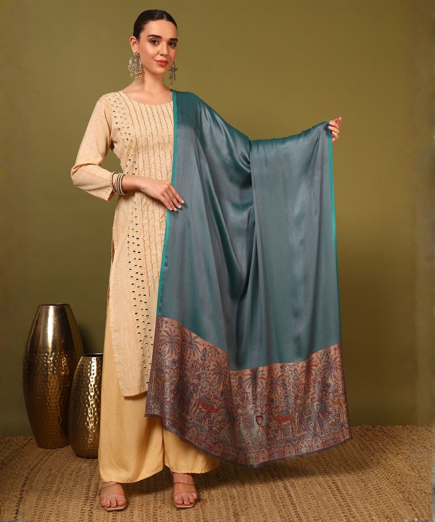 Kanidar- Super Soft Silken Elephant Palla Anytime Wrap