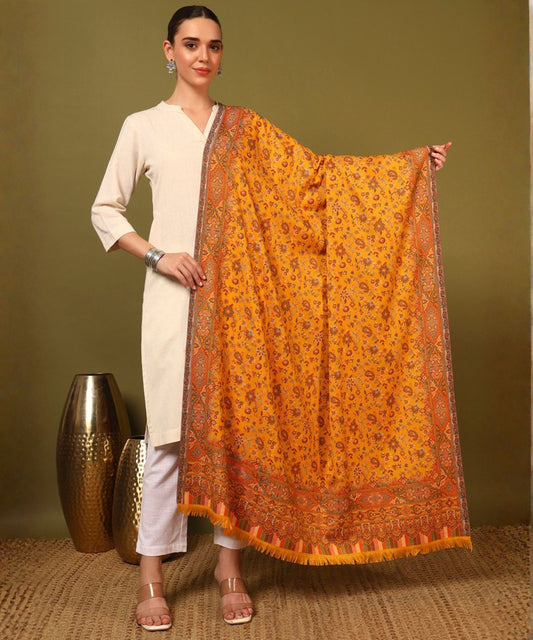 Kanidar- Women's Kashmiri Kani Sangeen Multi Flower Jama