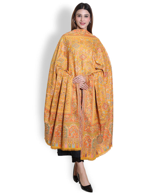 Kanidar- Women's  Wool Blend Amby Phool Traditional Dour Dar (100*200 cm)