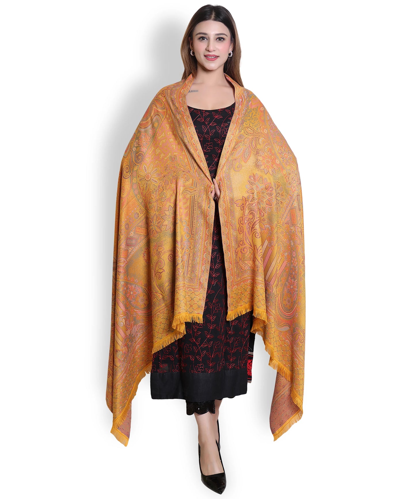 Kanidar - Women's Super Fine , Jacquard Faux Pashmina  (Size: 100*200 cm)