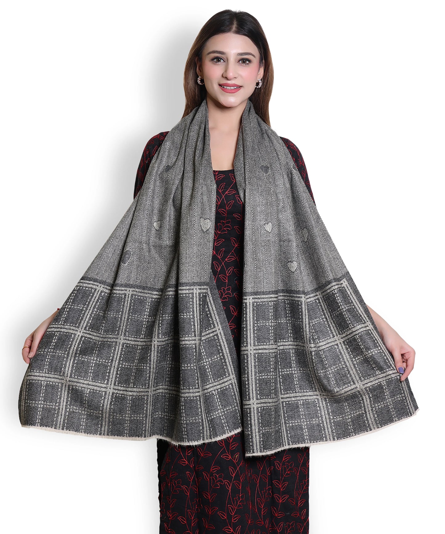 Kanidar - Super Soft Heart Stole for Girls, Women & Men  (Size: 65*185 cm)