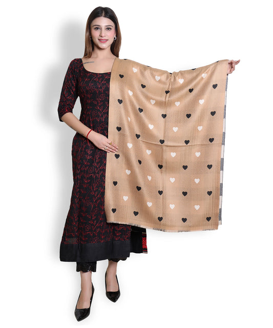 Kanidar - Girl's Super Soft Reversible Love Symbol Stole |Wrap  (Size: 68*190 cm)