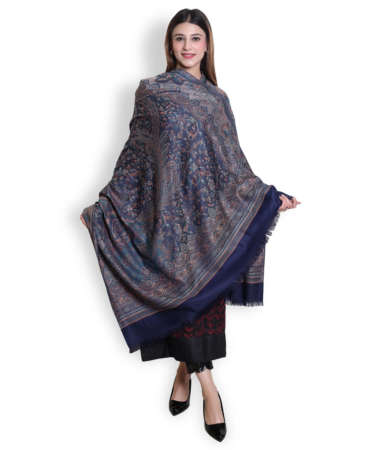 Kanidar - Women's Super Fine , Jacquard Faux Pashmina  (Size: 100*200 cm)
