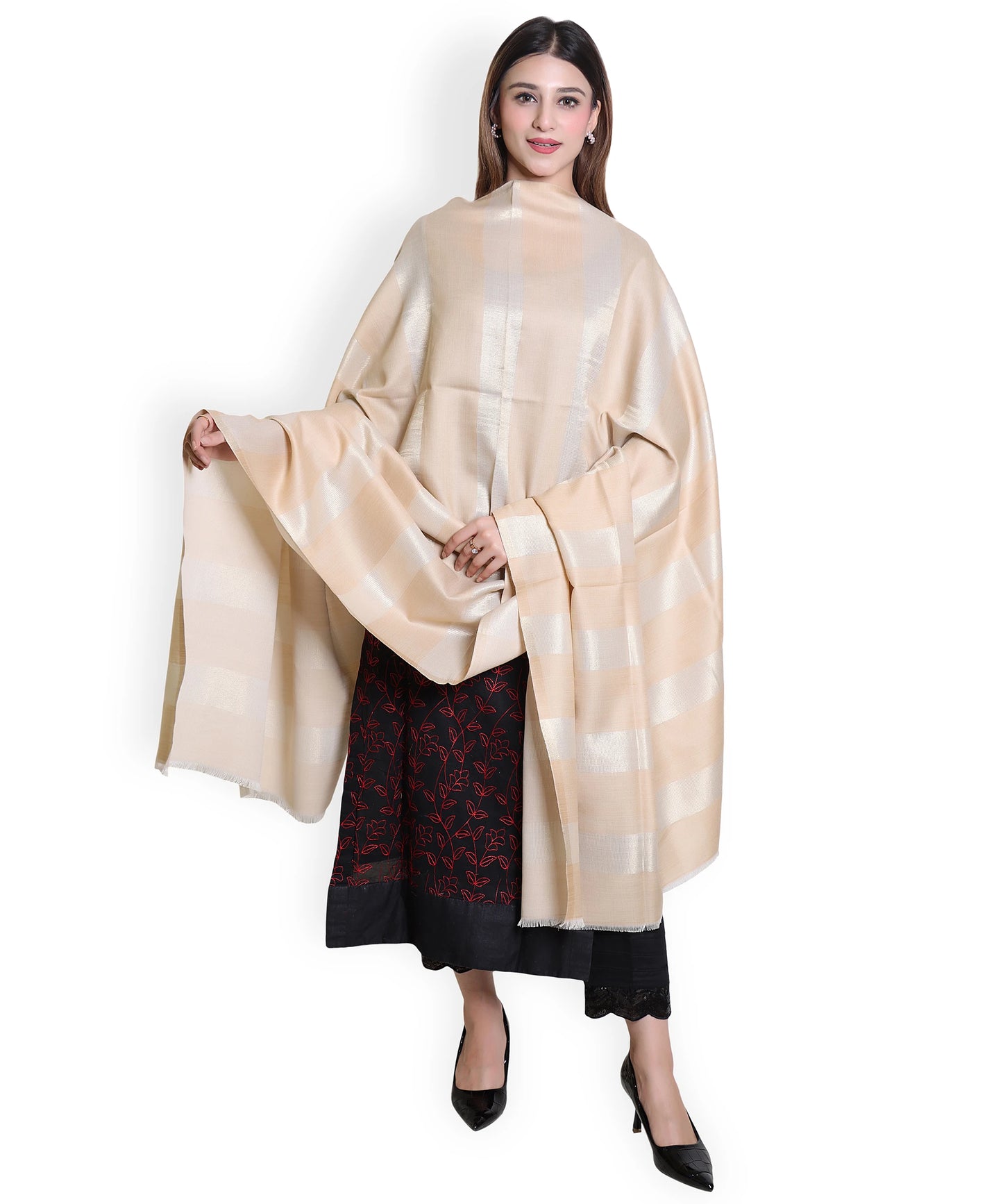 Kanidar - Women's Sundowner Zari Stripe  (Size: 100*200 cm)