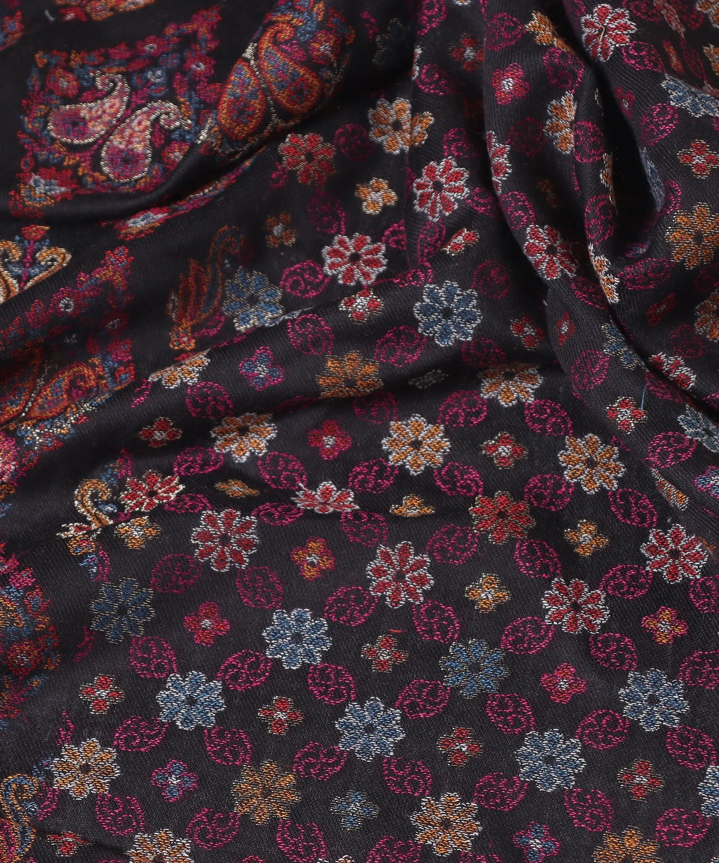 Kanidar - Women's kani Wool, Allover Gulposh Jall with Golden Zari Outline  (Size: 100*200 cm)