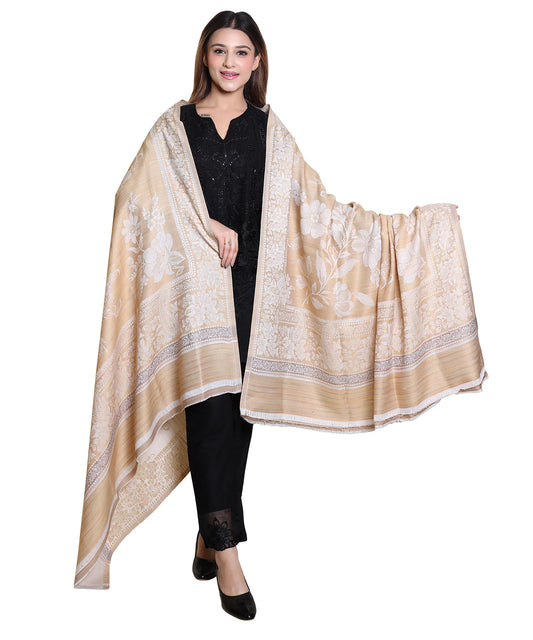 Kanidar - Women's Fine Wool Blend, Tonal Self jall  (Size: 100*200 cm)