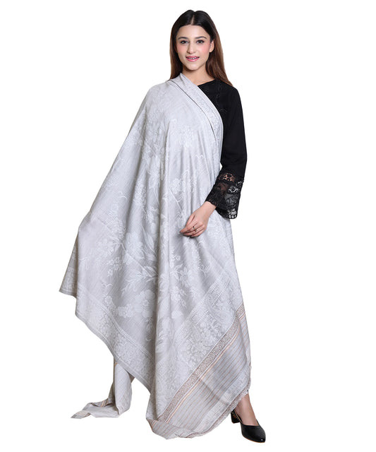 Kanidar - Women's Fine Wool Blend, Tonal Self jall  (Size: 100*200 cm)