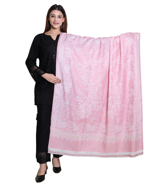 Kanidar - Women's Fine Wool Blend , Tonal Zari Self  (Size: 100*200 cm)