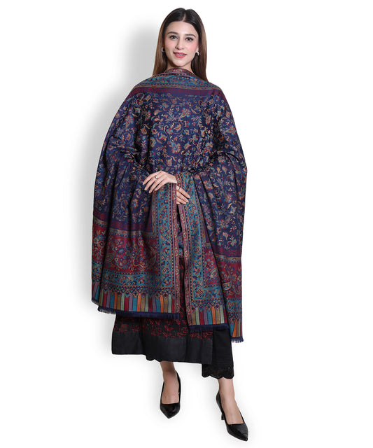 Kanidar - Women's Kasmiri Weave, Floral Kani Palla Jall  (Size: 100*200 cm)